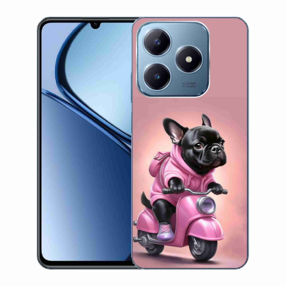 Gélový kryt mmCase na Realme C63 - francúzsky buldoček na skútri