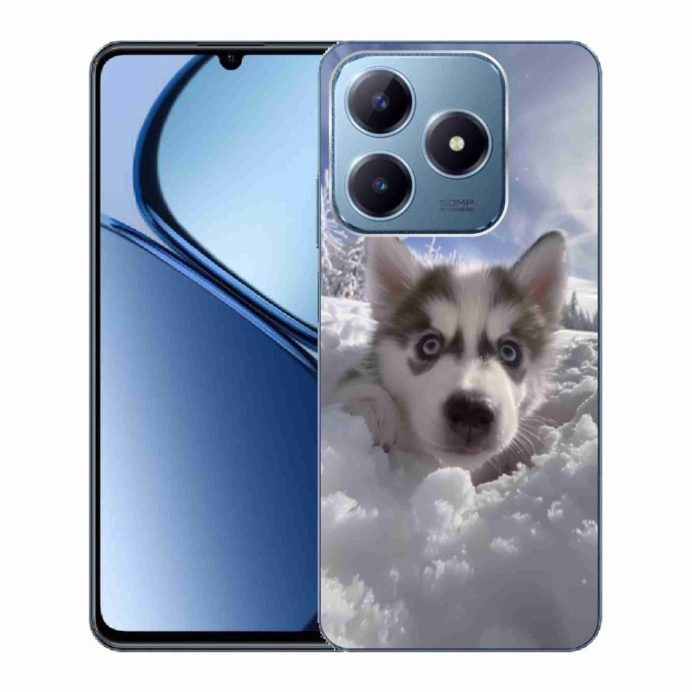 Gélový kryt mmCase na Realme C63 - husky v snehu
