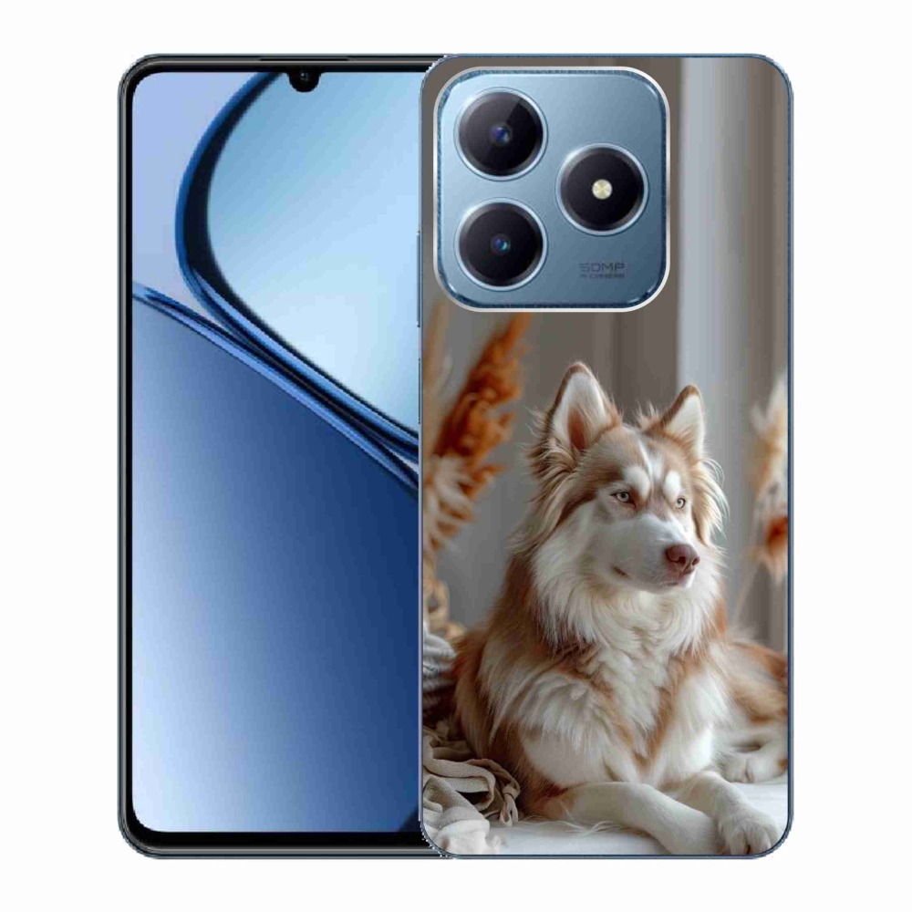 Gélový kryt mmCase na Realme C63 - pokojný sibírsky husky