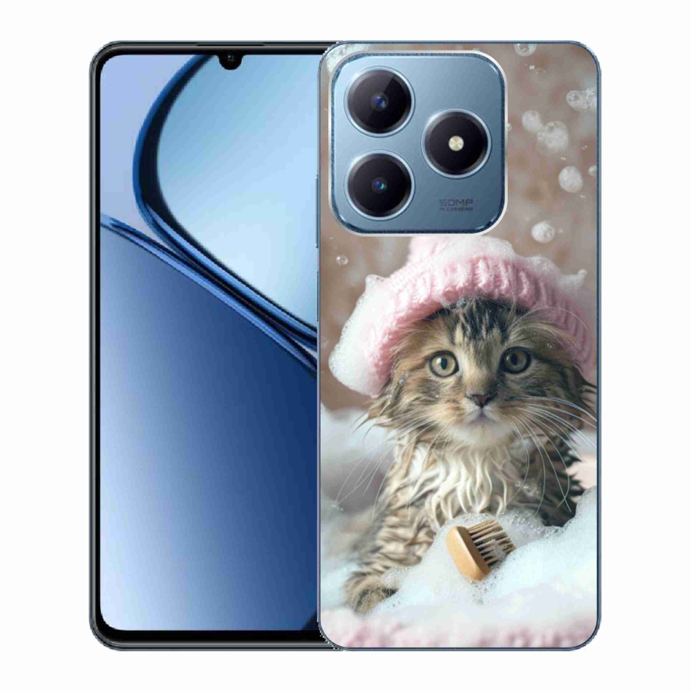 Gélový kryt mmCase na Realme C63 - mačiatko a kúpeľ