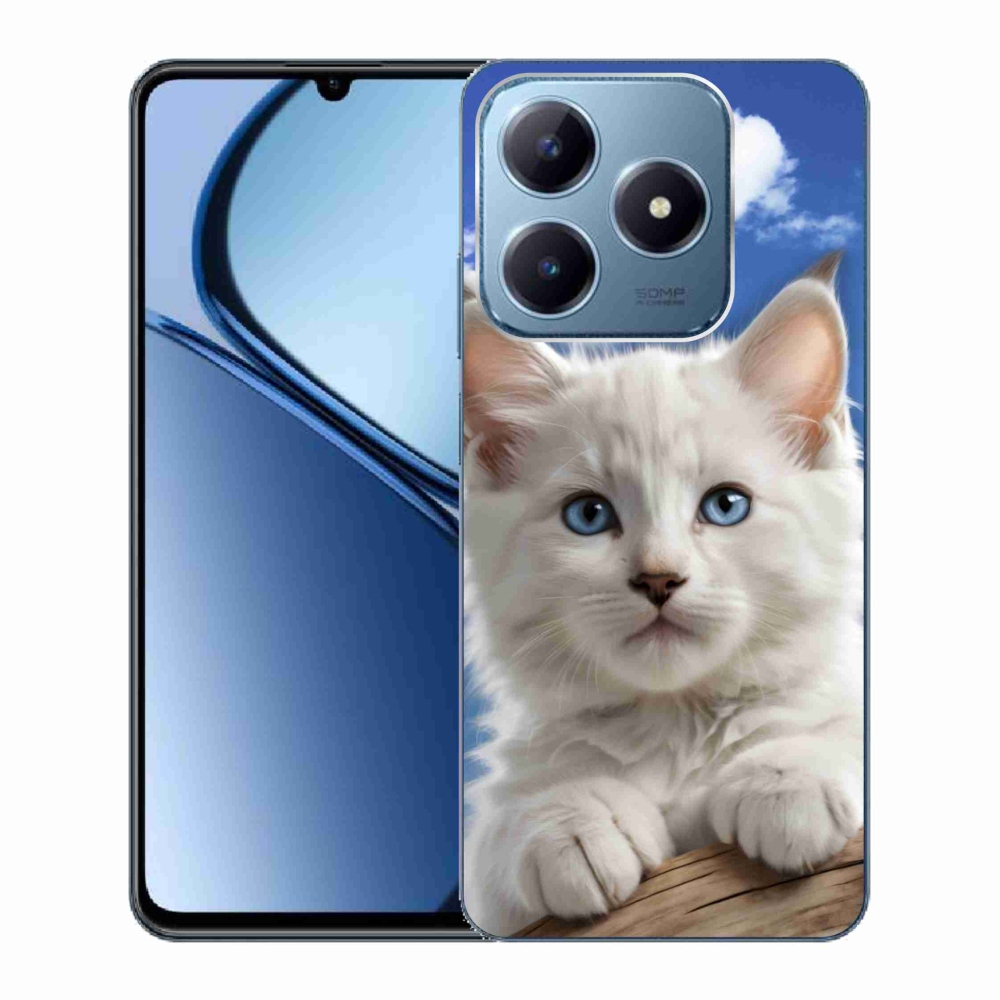 Gélový kryt mmCase na Realme C63 - mačiatko a oblaky