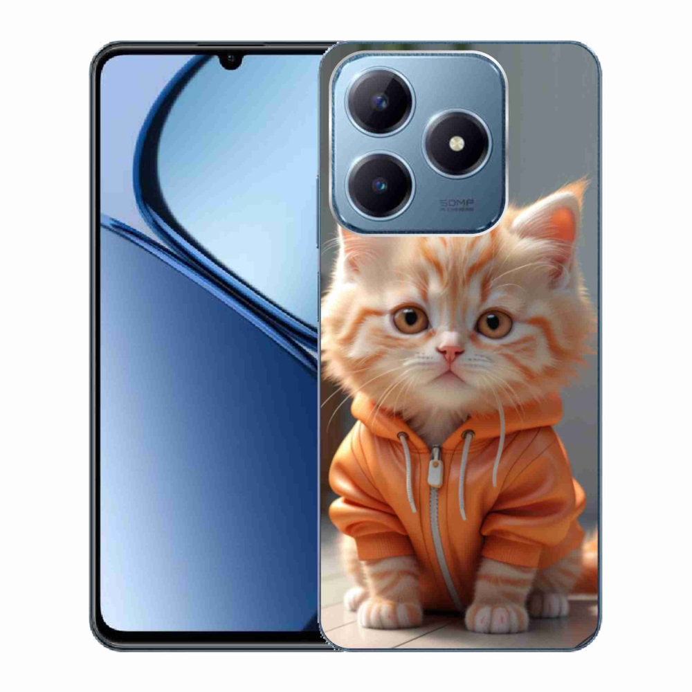 Gélový kryt mmCase na Realme C63 - mačiatko v mikine