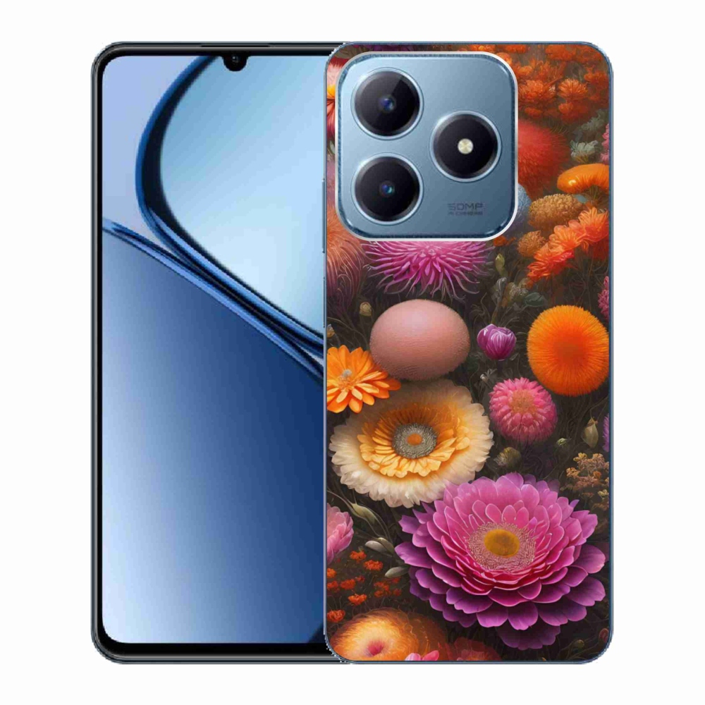 Gélový kryt mmCase na Realme C63 - kvetinová kompozícia