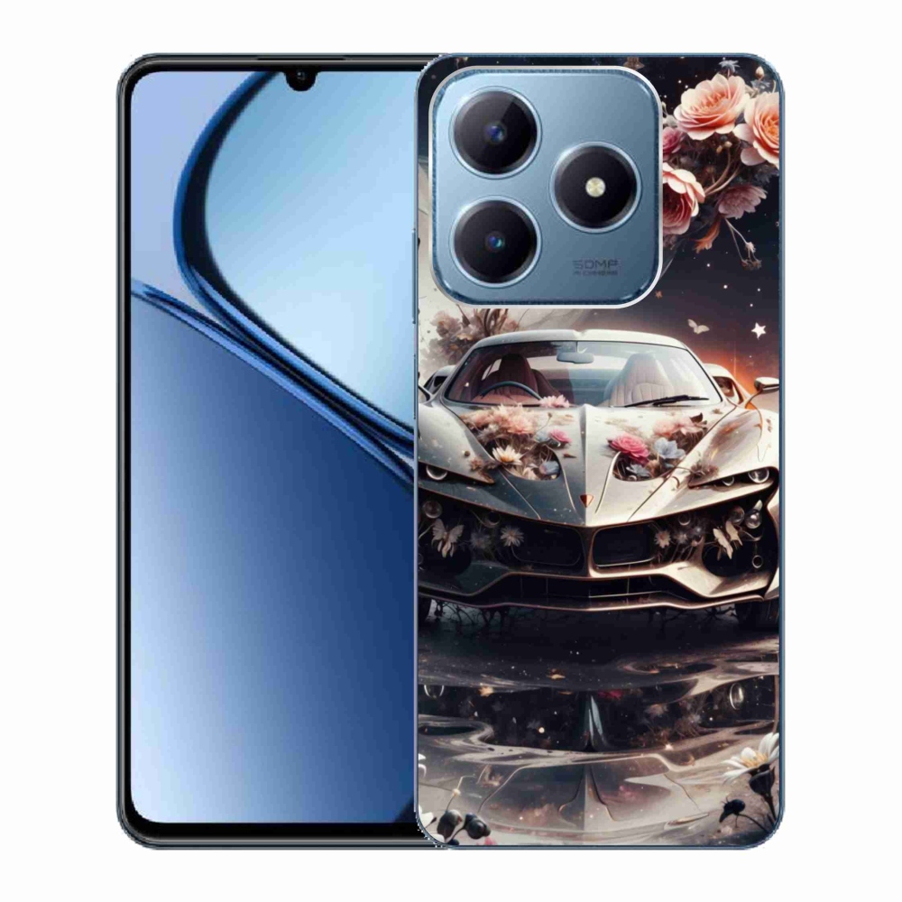 Gélový kryt mmCase na Realme C63 - kvetinové športové vozidlo