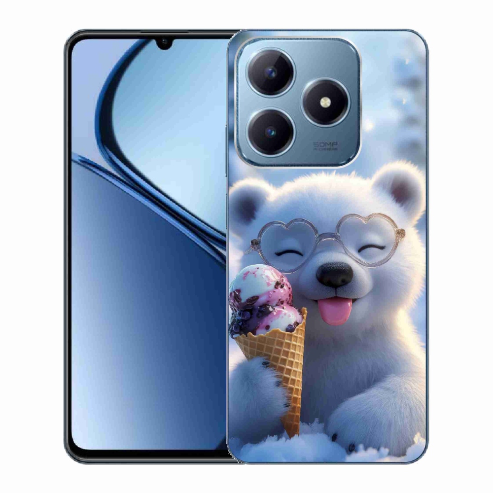 Gélový kryt mmCase na Realme C63 - medvedík so zmrzlinou