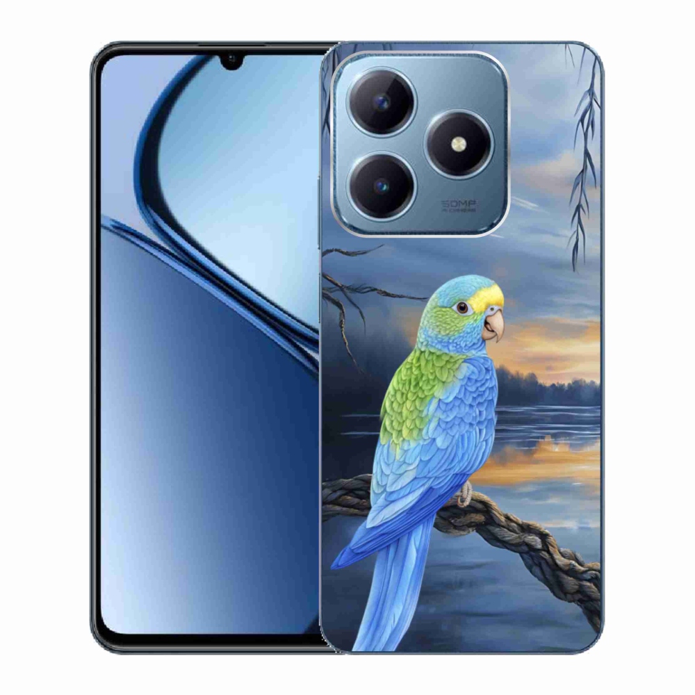 Gélový kryt mmCase na Realme C63 - modrý papagáj