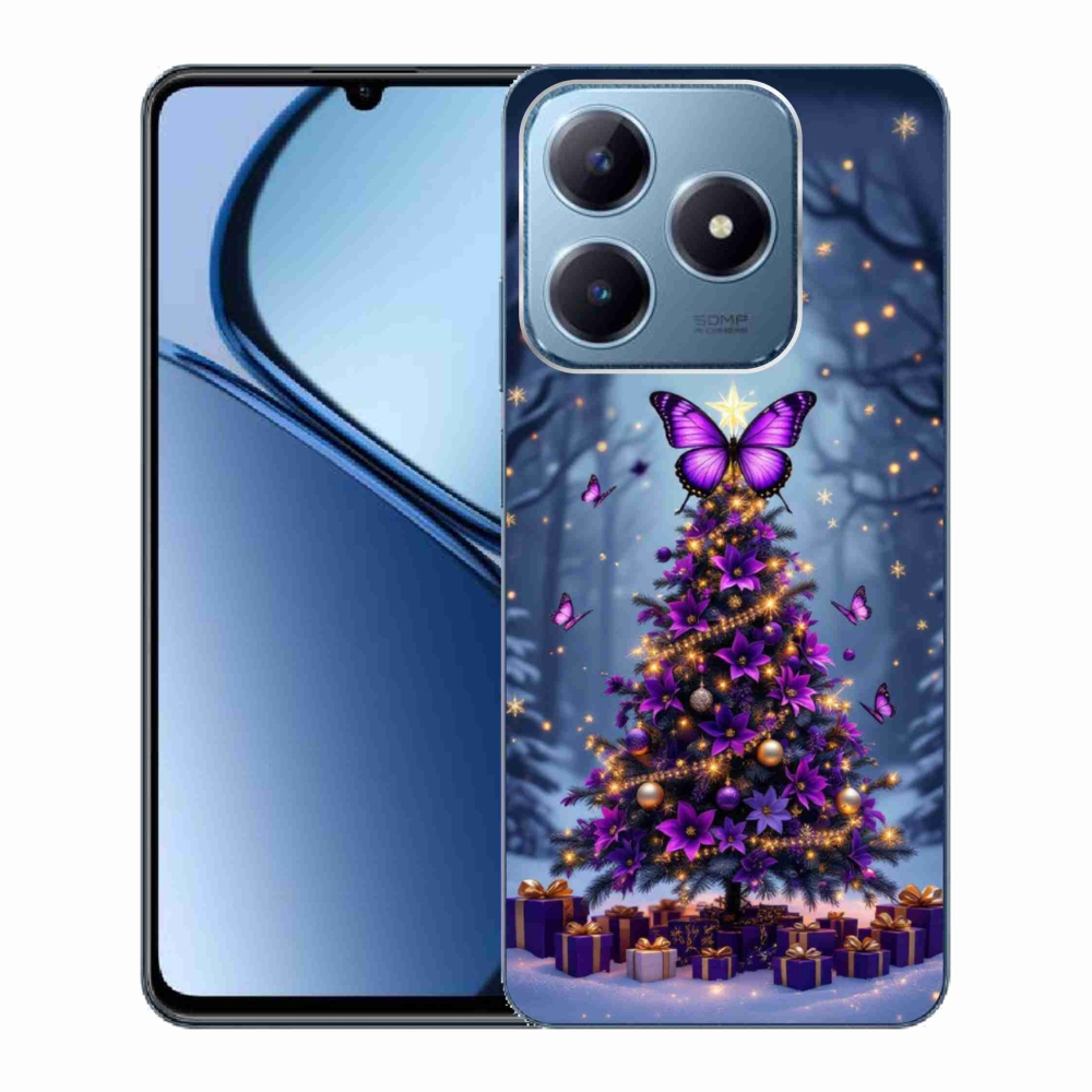 Gélový kryt mmCase na Realme C63 - motýlí vianočný stromček