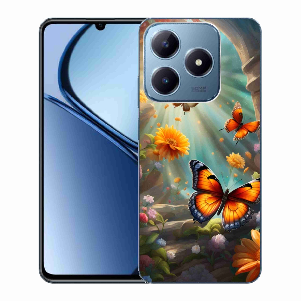Gélový kryt mmCase na Realme C63 - motýlia záhrada 2