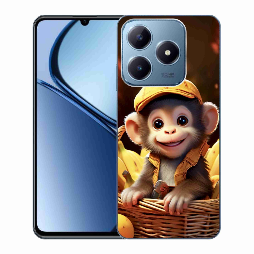 Gélový kryt mmCase na Realme C63 - opice v košíku