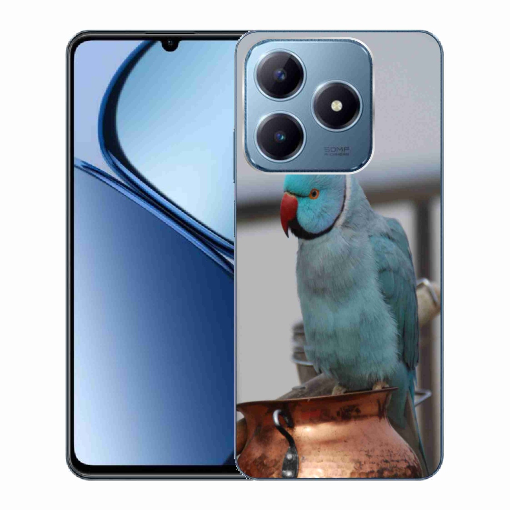 Gélový kryt mmCase na Realme C63 - papagáj alexander modrý