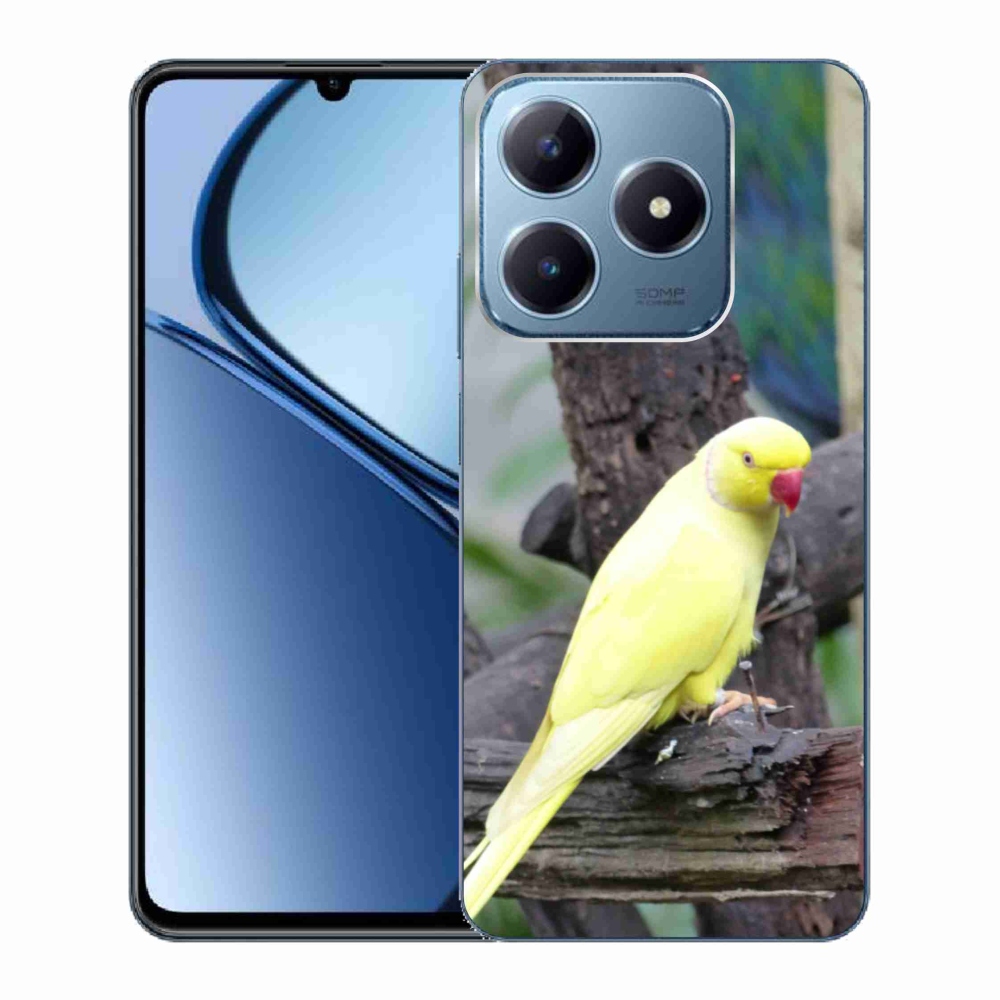 Gélový kryt mmCase na Realme C63 - papagáj alexander žltý