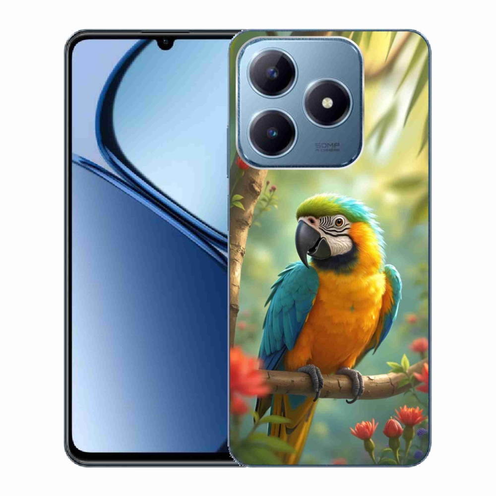 Gélový kryt mmCase na Realme C63 - papagáj ara modrožltá
