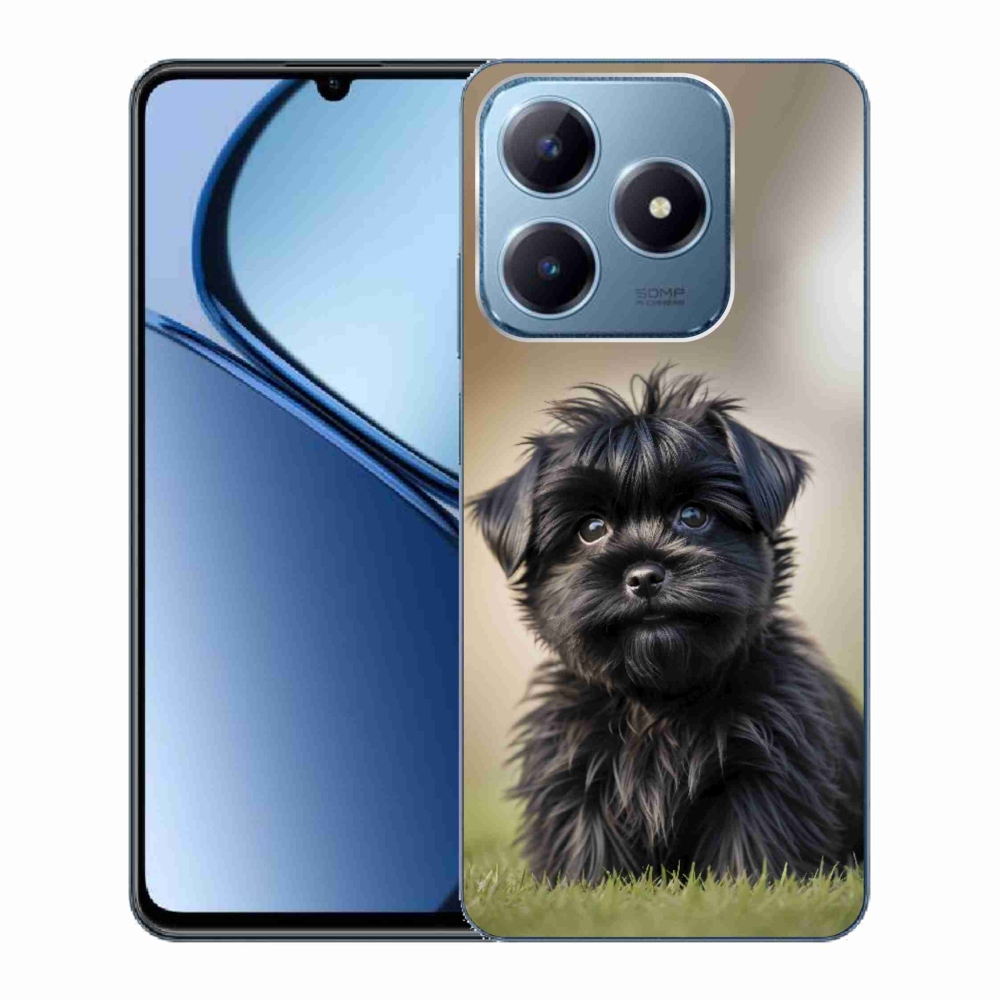 Gélový kryt mmCase na Realme C63 - roztomilý čierny psík