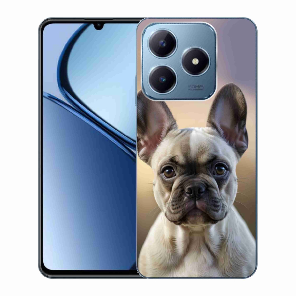 Gélový kryt mmCase na Realme C63 - roztomilý francúzsky buldoček