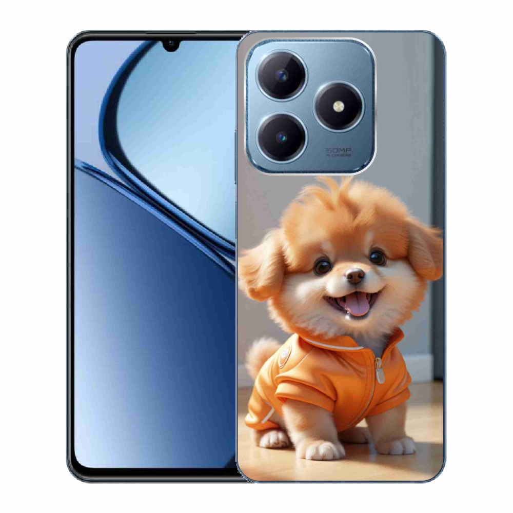 Gélový kryt mmCase na Realme C63 - roztomilý pomeranian v mikine