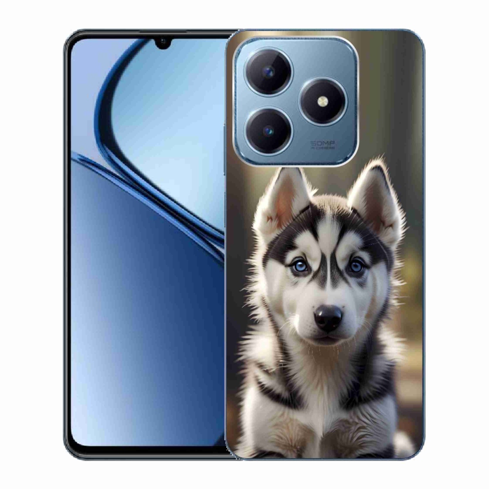 Gélový kryt mmCase na Realme C63 - roztomilý sibírsky husky