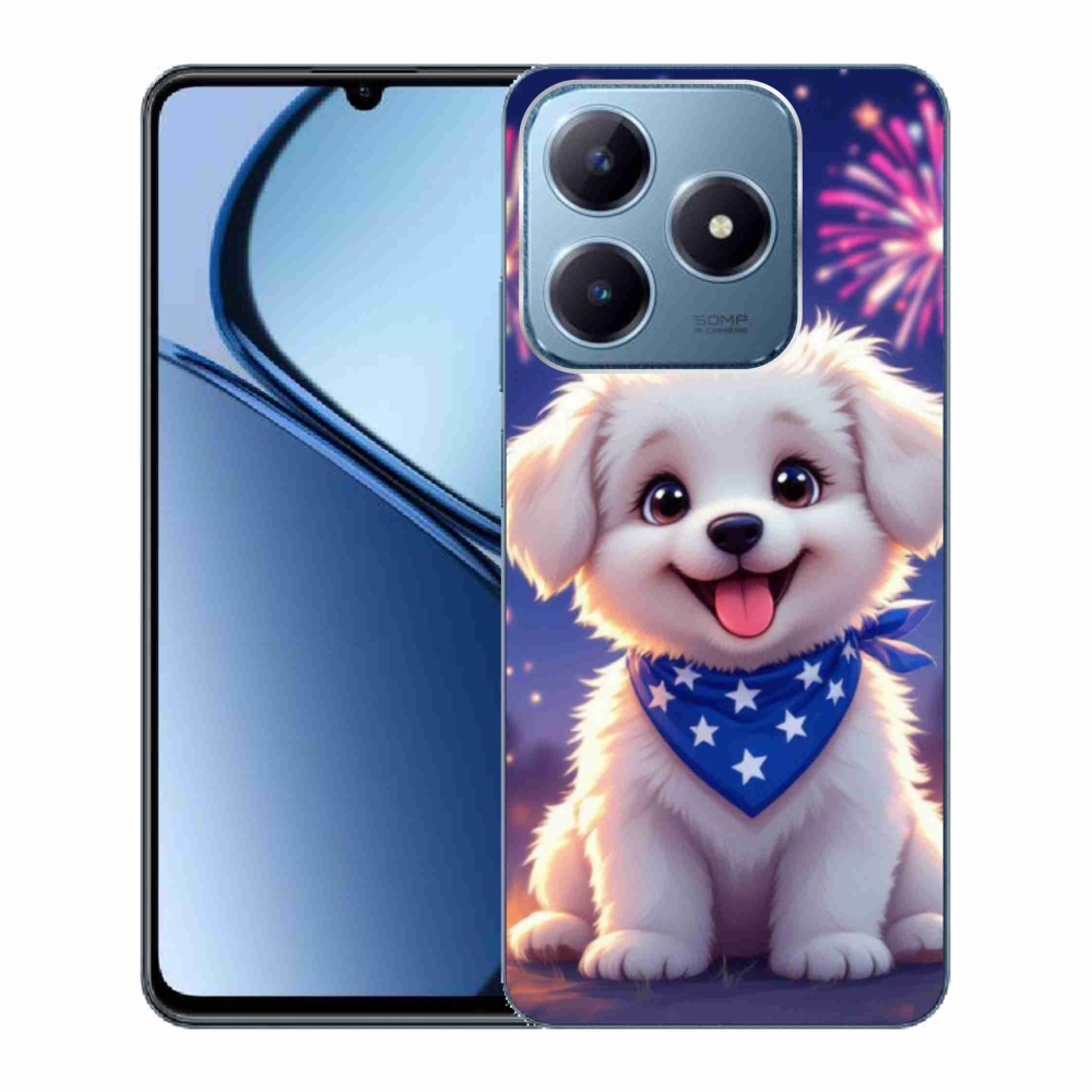 Gélový kryt mmCase na Realme C63 - slávnostné šteňa