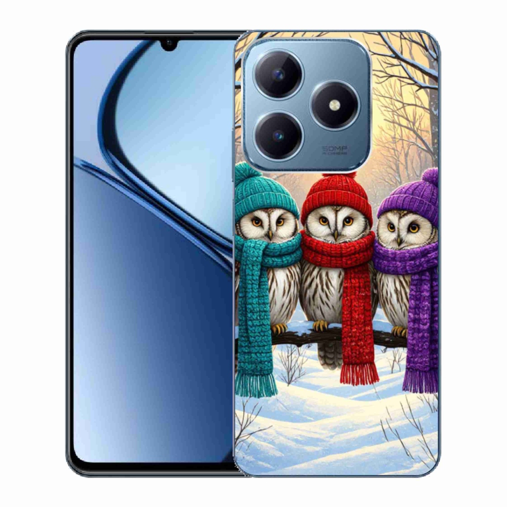 Gélový kryt mmCase na Realme C63 - soví priatelia