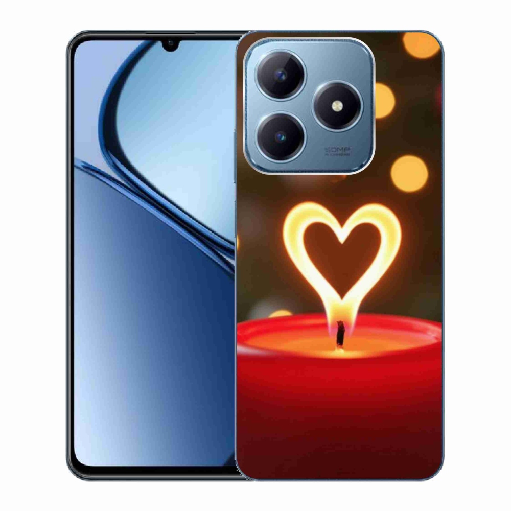 Gélový kryt mmCase na Realme C63 - srdce z plameňa