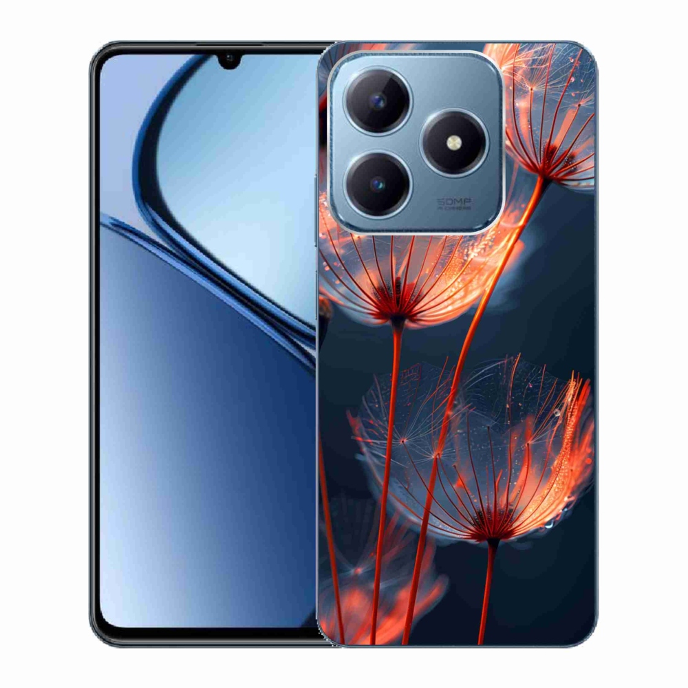 Gélový kryt mmCase na Realme C63 - svetielkujúce páperie