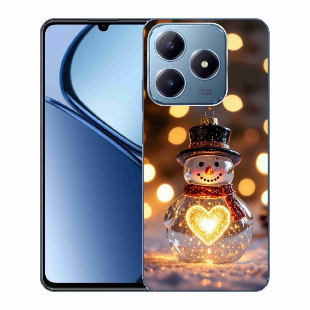 Gélový kryt mmCase na Realme C63 - svietiaci vianočný snehuliak