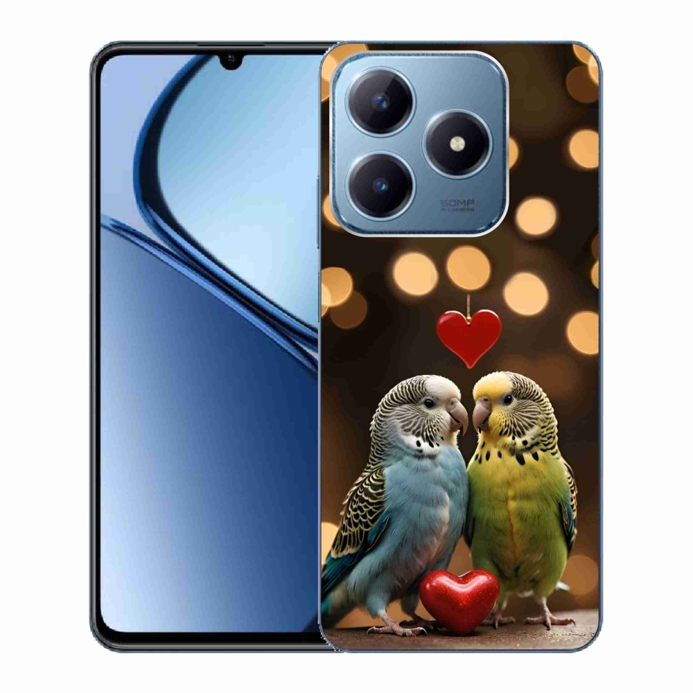 Gélový kryt mmCase na Realme C63 - zamilovaní papagáje