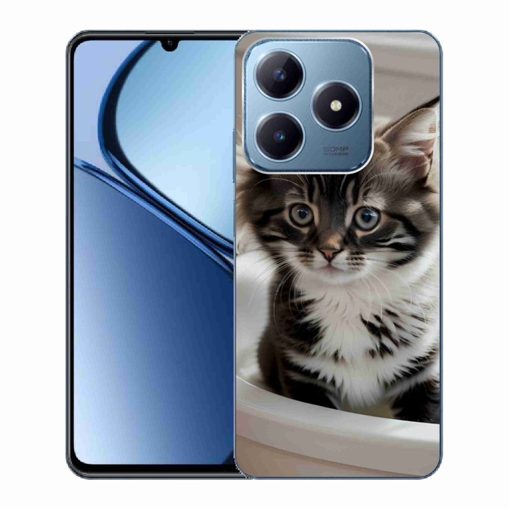 Gélový kryt mmCase na Realme C63 - zvedavé mačiatko