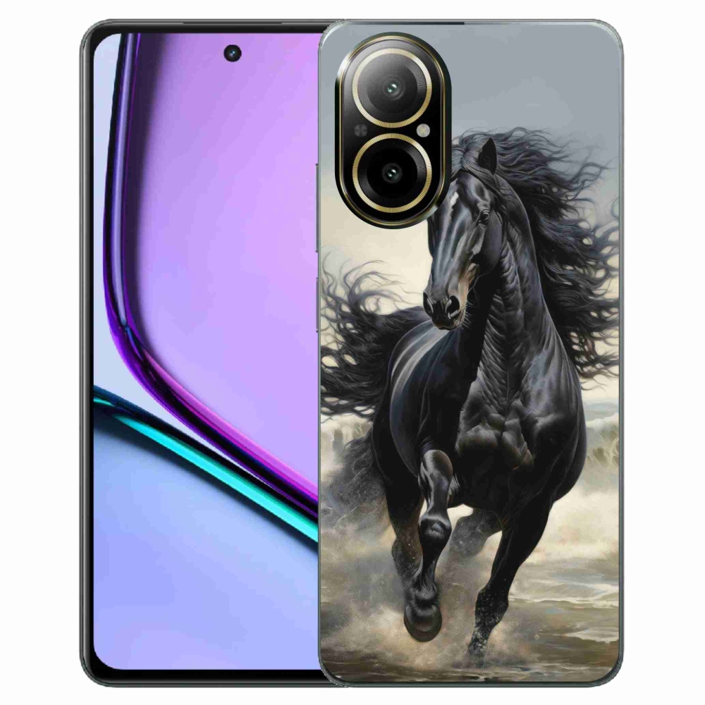 Gélový kryt mmCase na Realme C67 - bežiaci čierny kôň