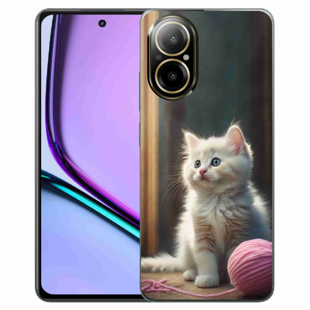 Gélový kryt mmCase na Realme C67 - biele mačiatko 2