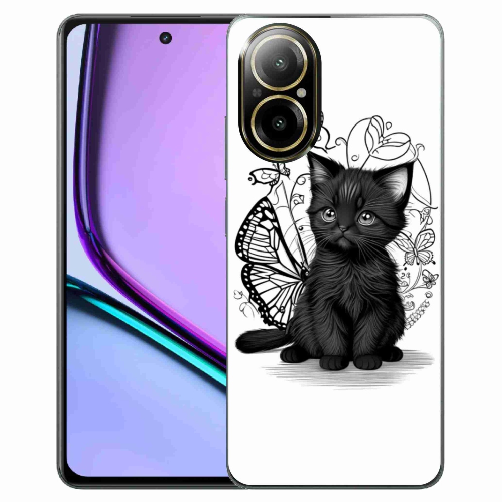 Gélový kryt mmCase na Realme C67 - čierne mačiatko