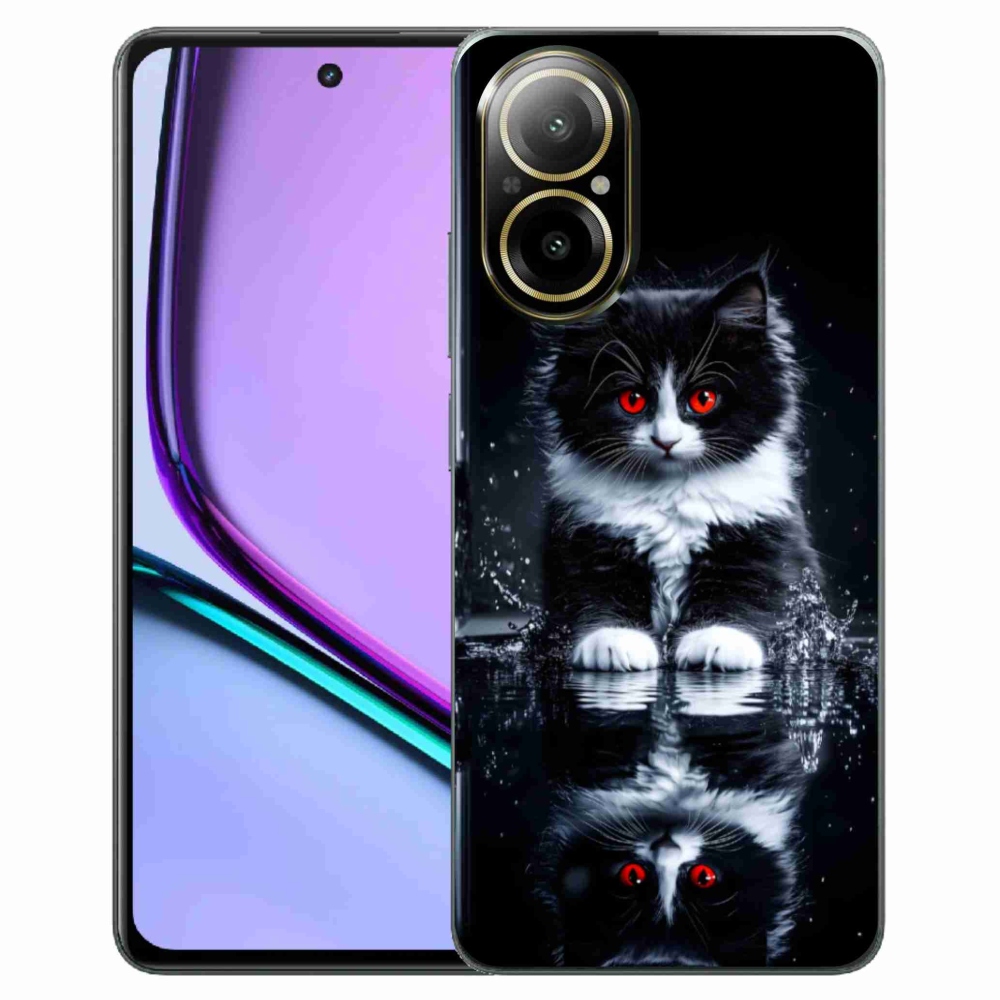 Gélový kryt mmCase na Realme C67 - čiernobiele mačiatko