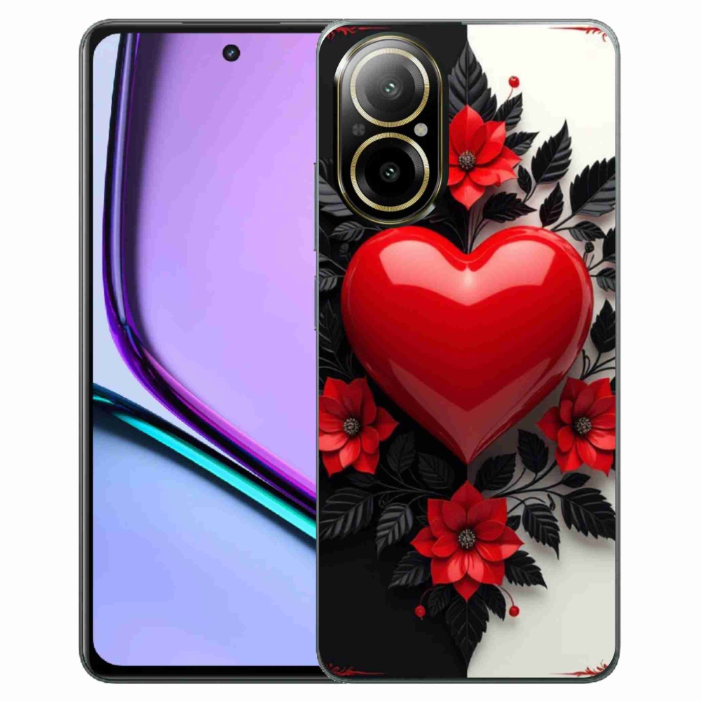 Gélový kryt mmCase na Realme C67 - červené srdce
