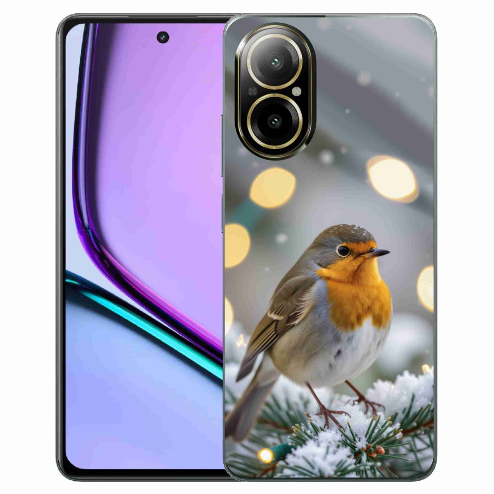 Gélový kryt mmCase na Realme C67 - červienka v zime