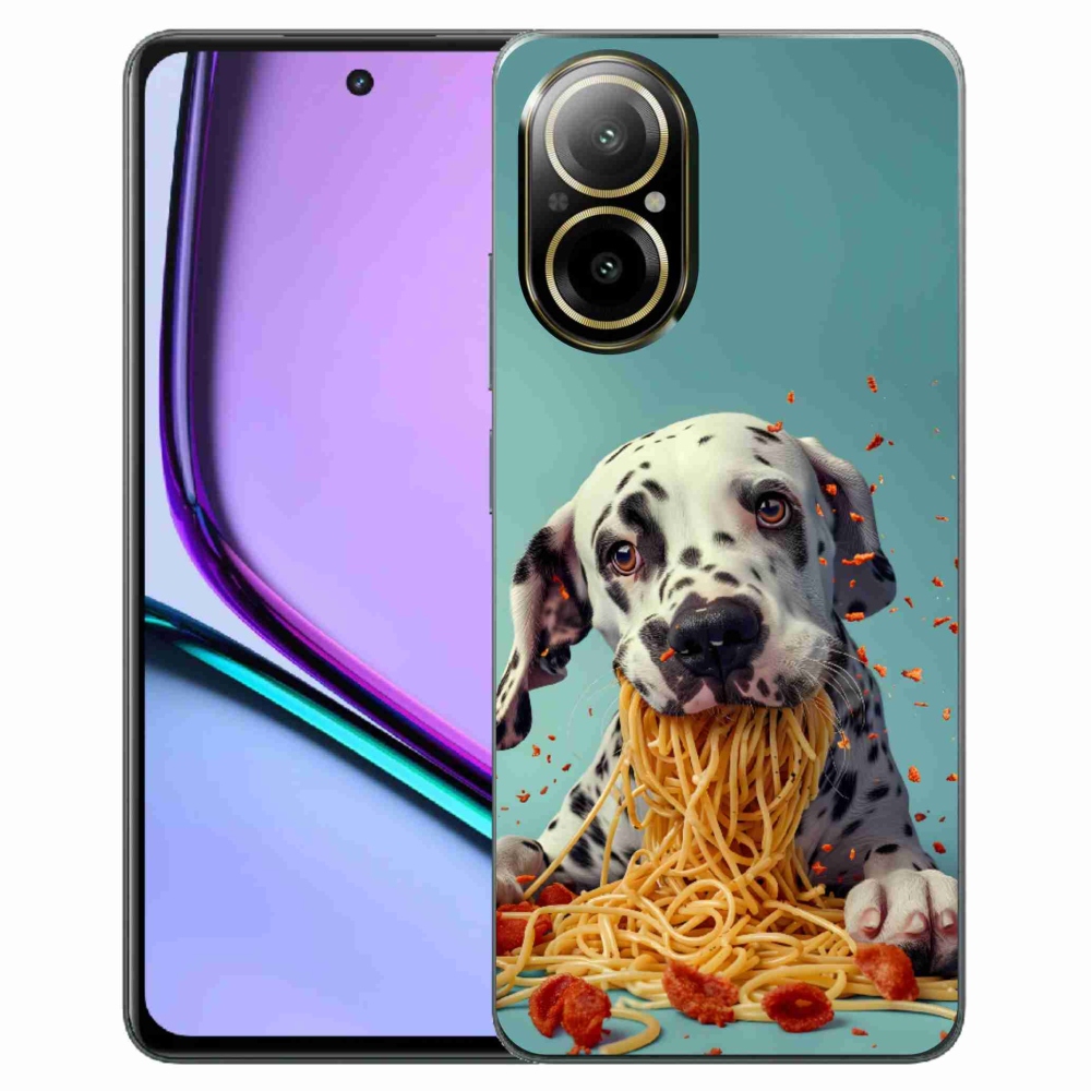 Gélový kryt mmCase na Realme C67 - dalmatín a špagety