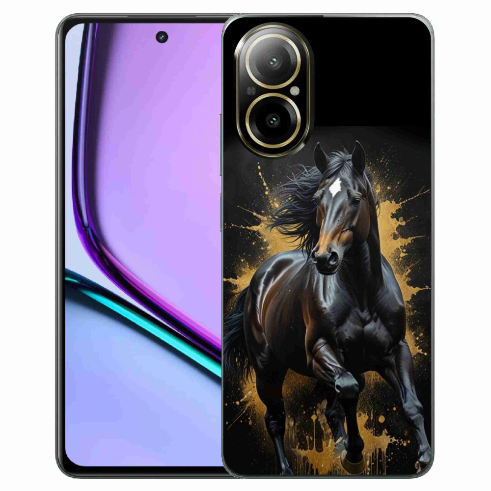 Gélový kryt mmCase na Realme C67 - elegantný čierny žrebec