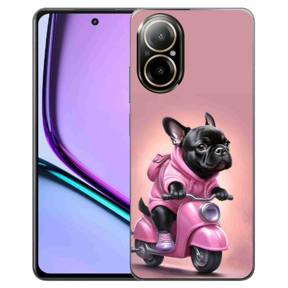 Gélový kryt mmCase na Realme C67 - francúzsky buldoček na skútri