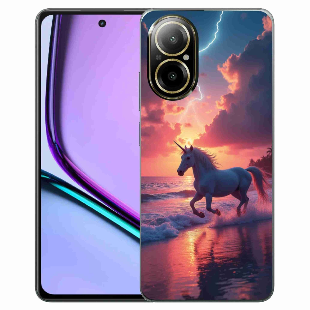 Gélový kryt mmCase na Realme C67 - jednorožec na pláži