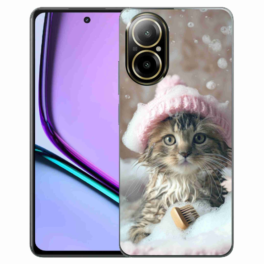 Gélový kryt mmCase na Realme C67 - mačiatko a kúpeľ