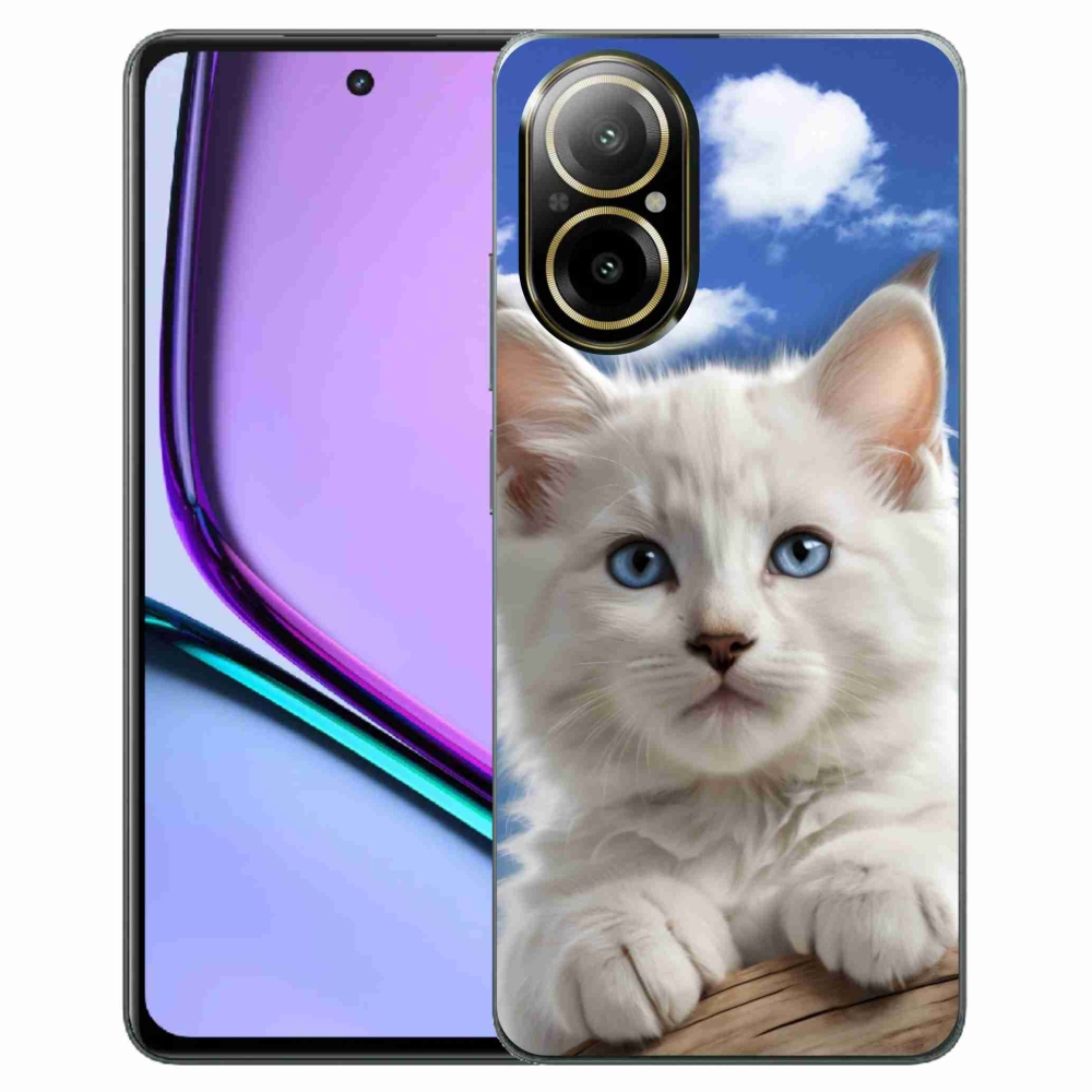 Gélový kryt mmCase na Realme C67 - mačiatko a oblaky