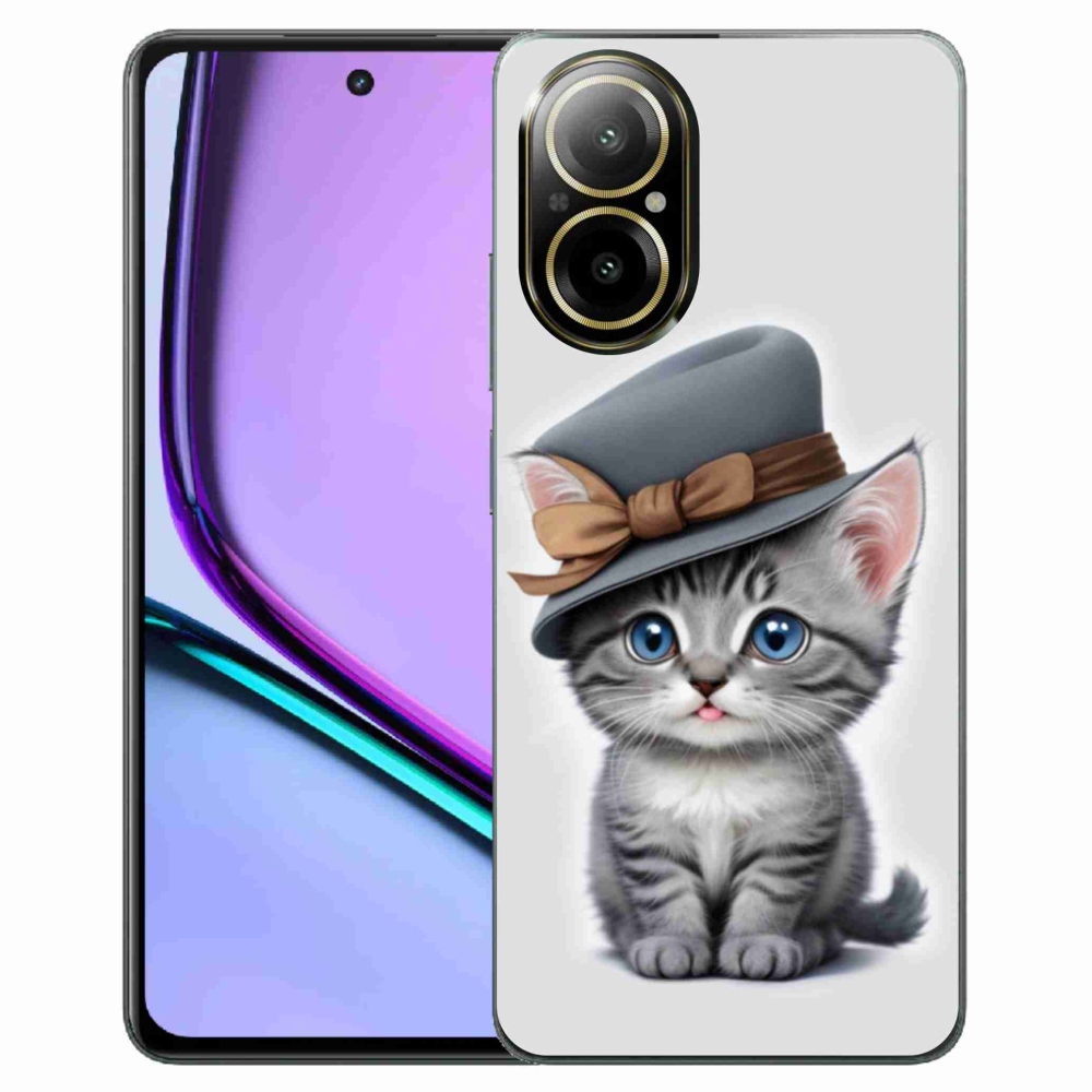 Gélový kryt mmCase na Realme C67 - mačiatko s klobúkom