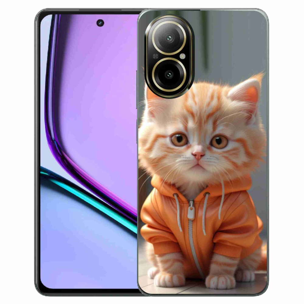 Gélový kryt mmCase na Realme C67 - mačiatko v mikine