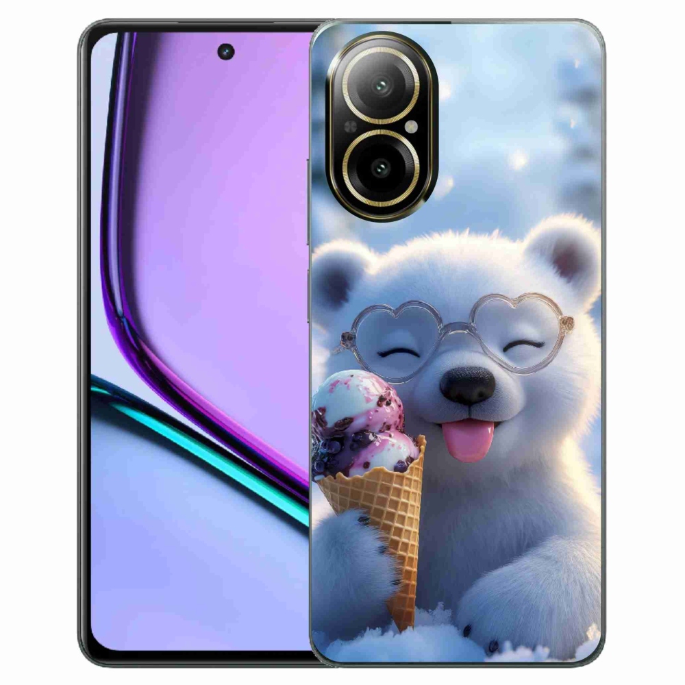Gélový kryt mmCase na Realme C67 - medvedík so zmrzlinou