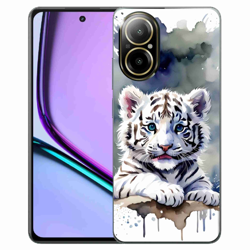 Gélový kryt mmCase na Realme C67 - mláďa bieleho tigra