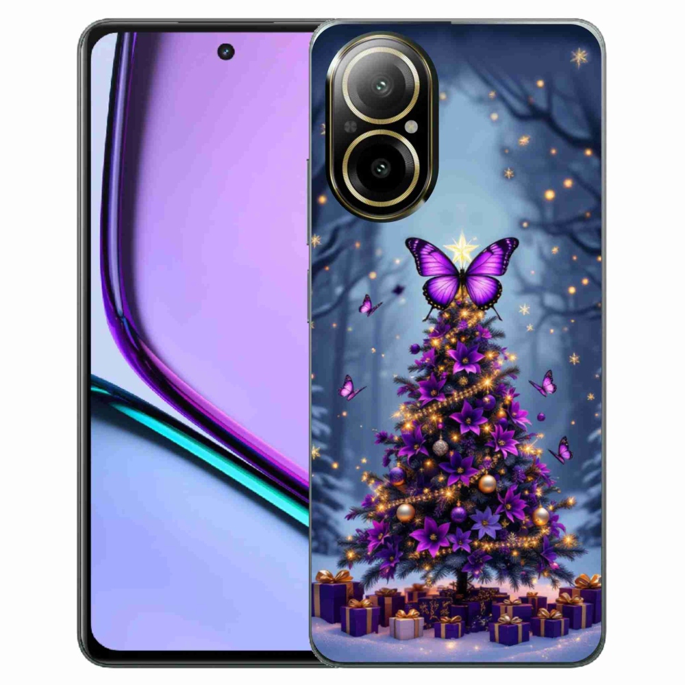 Gélový kryt mmCase na Realme C67 - motýlí vianočný stromček