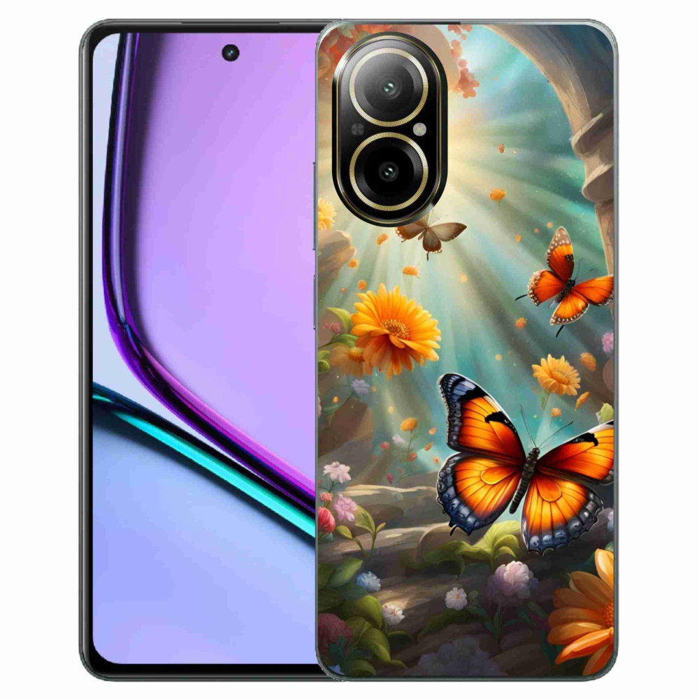Gélový kryt mmCase na Realme C67 - motýlia záhrada 2
