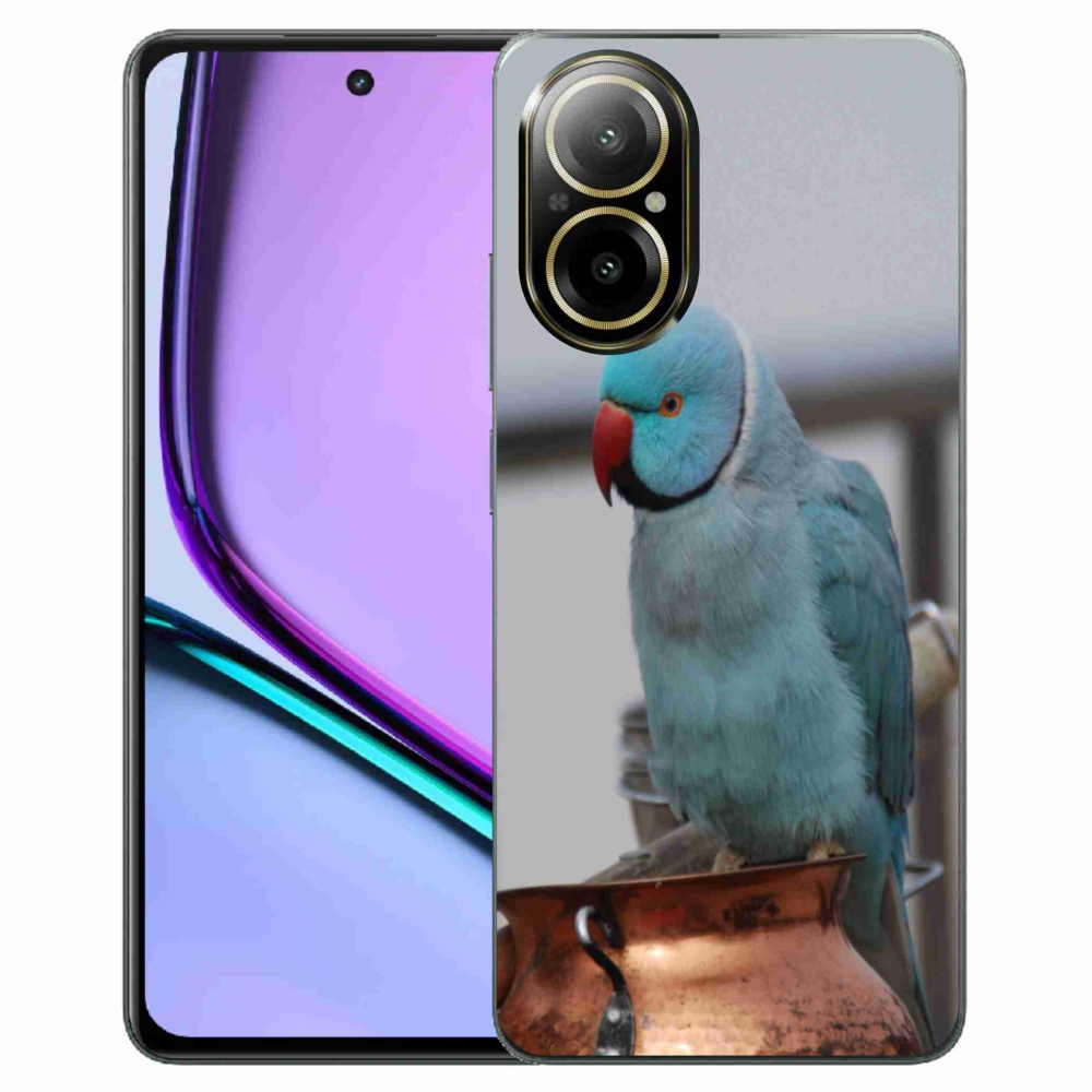 Gélový kryt mmCase na Realme C67 - papagáj alexander modrý