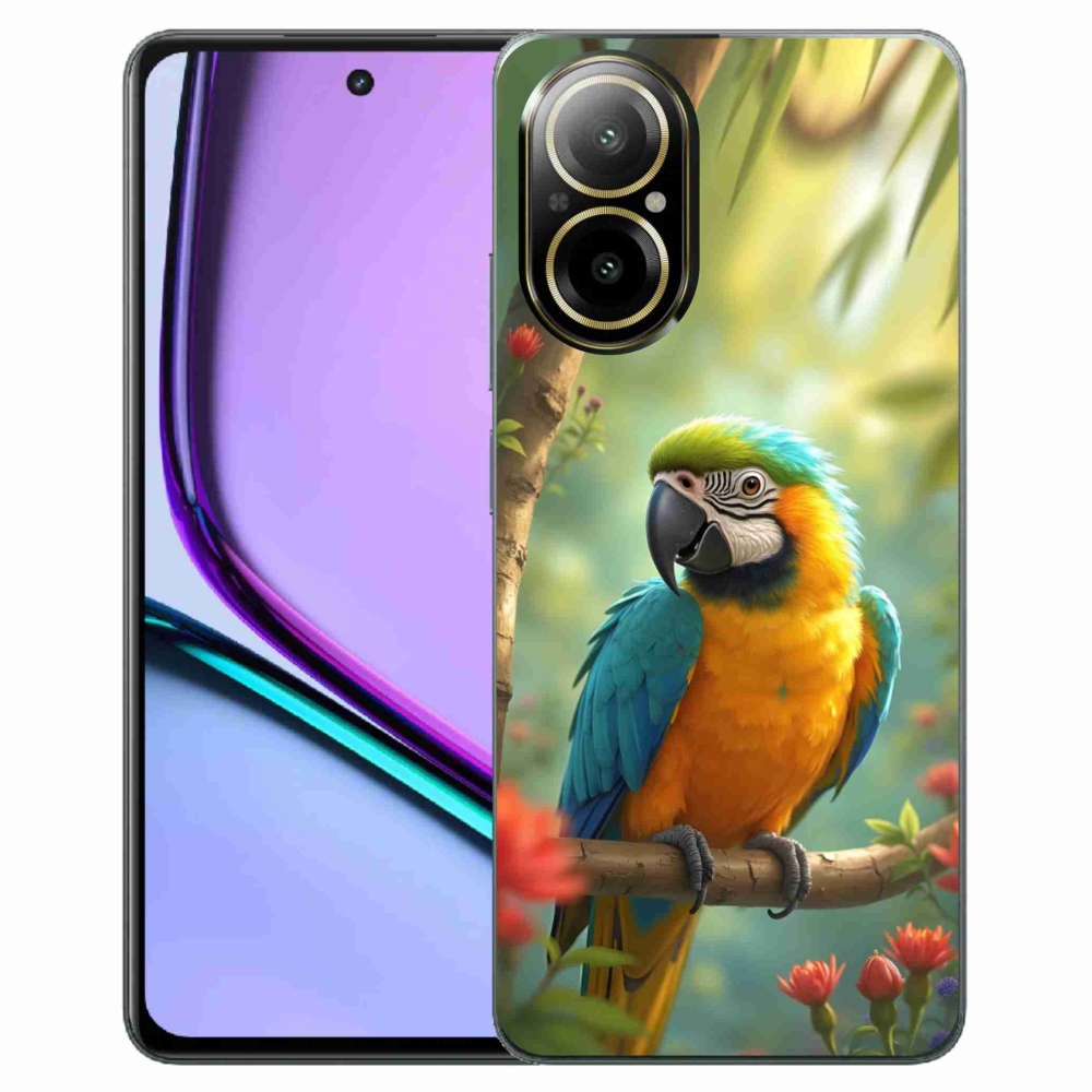 Gélový kryt mmCase na Realme C67 - papagáj ara modrožltá