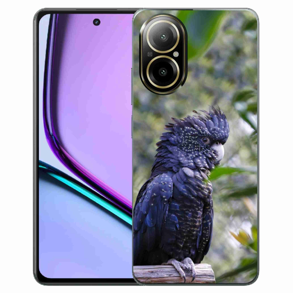 Gélový kryt mmCase na Realme C67 - papagáj kakadu čierny
