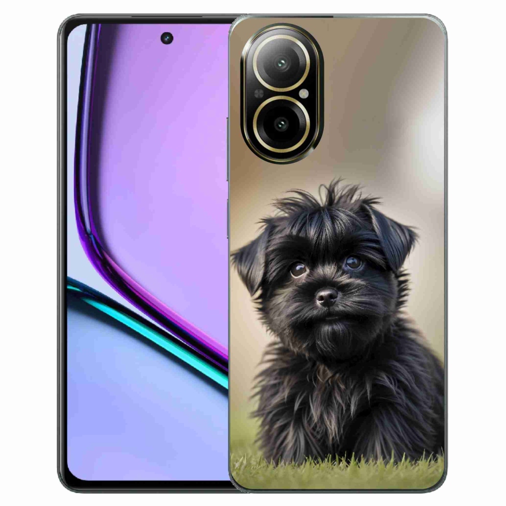 Gélový kryt mmCase na Realme C67 - roztomilý čierny psík
