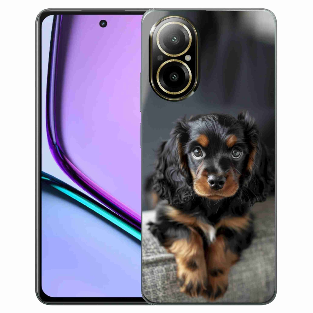 Gélový kryt mmCase na Realme C67 - roztomilý dlhosrstý jazvečík